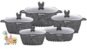 تصویر سرویس قابلمه گرانیت دسینی 10پارچه - مشکی 