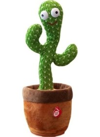 تصویر عروسک کاکتوس پشمالو رقصان و سخنگو با موسیقی و نور برند kelebek - invalid brand Talking Dancing Potted Cactus Plush Toy with Music and Light