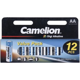 تصویر باتری قلمی Camelion Digi Alkaline LR6 AM3 1.5V AA بسته 12 عددی Camelion Digi Alkaline LR6 AM3 1.5V AA Battery Pack Of 12