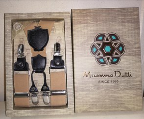 تصویر ساس بند چرم گاوی ۴ گیره کش فری برند MASSIMO DUTTI 