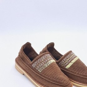 تصویر گیوه زنانه (قهوه ای خط چین) 