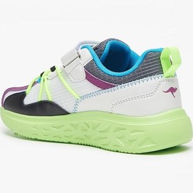 تصویر کفش ورزشی پسرانه با طراحی رنگی و بست چسبی برند kangaroos Boys Colourblock Sports Shoes With Hook And Loop Closure