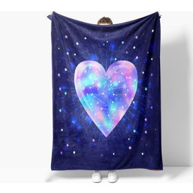 تصویر پتو تلویزیونی چاپی طرح قلبی ارایس هوم برند eray home Erays Home Erayshome Heart Patterned Printed Polar TV Blanket