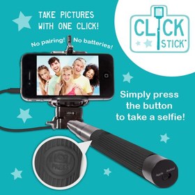 تصویر مونوپاد Stick™ Selfie Stick با دکمه عکس برای اندروید و آیفون با جک 3.5 