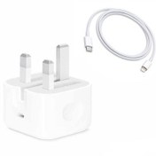 تصویر شارژر اپل 20 وات  سه پین با کابل اصل Apple 20W 3-Pin Charger with Cable