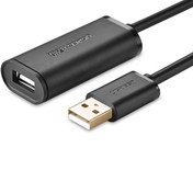 تصویر کابل افزایش طول (اکتیو) 2.0 USB یک سر نر یک سر ماده یوگرین مدل US121-10319 طول 5 متر UGREEN US121-10319 USB 2.0 Active Extension Cable