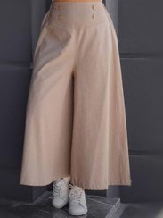 تصویر دامن شلواری لینن مدل ۴ دکمه کد 19901069 