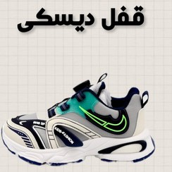 تصویر کتونی نایکی نوجوان با قفل دیسکی - مشکی / ۳۳ nike