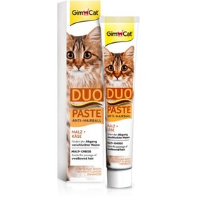 تصویر خمیر مالت آنتی هیربال گربه طعم پنیر برند جیم کت GimCat duo paste anti hair ball 