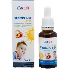 تصویر قطره ویتامین آ د ویوا کیدز حجم 30 میلی لیتر Viva Kids Vitamin A+D Drops 30 ml