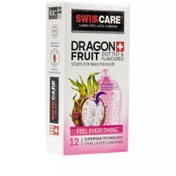 تصویر کاندوم مدل (Dragon Fruit) Swisscare بسته ۱۲ عددی 