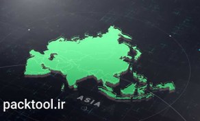 تصویر دانلود پروژه ویدیو فوتیج نقشه دیجیتال آسیا Digital Tech Asia Map 