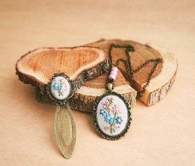 تصویر ست گلدوزی گل ریز 