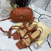 تصویر صندل 2سگک پاشنه کوتاه چرم 