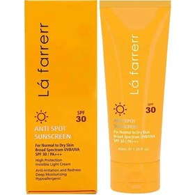 تصویر ضدافتاب بی رنگ لافارر spf30 - پوست خشک 