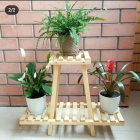 تصویر استندگل چوبی باچوب روس محکم wooden flower stand with solid russian