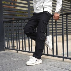 تصویر شلوار کارگو مردانه مشکی Black men's cargo pants