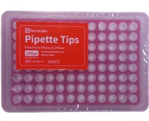 تصویر سر سمپلر ۲۰۰ میکرو لیتر استریل فیلتر دار با رک ۹۶ عددی 200 μL filter pipette tips (rack package, Sterile, DNase&RNase free)