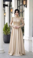 تصویر پیراهن مجلسی زنانه سیندرلا مدل AT1 جنس ساتن ال ایکس سایز ۴۰ الی ۴۸ 