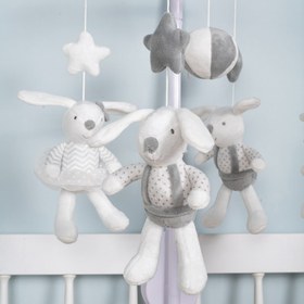 تصویر آويز بالای تخت طرح خرگوش سفید طوسی یانیک تویز Yanic Toys 
