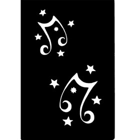 تصویر شابلون تتو موقت مدل نت موسیقی 097 مجموعه 2 عددی 