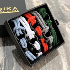 تصویر دستبند طنابی طرح امگا مردانه و زنانه men bracelete