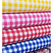 تصویر پارچه آشپزخانه مدل چهارخانه - آبی / 