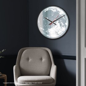 تصویر ساعت آینه ای طرح ماه moon-mirror-wall-clock