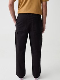 تصویر شلوار کتان کشی کارگو برند ovs Cargo trousers in stretch cotton