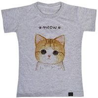 تصویر تی شرت دخترانه 27 طرح meow کد V46 