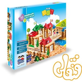 تصویر اسباب بازی ساختنی کلبه جنگلی 92 قطعه TAKTOY TAKTOY 92 piece forest hut construction toy