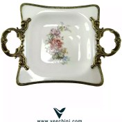 تصویر بشقاب گود مربع لمونژ پایه دار آنتیک – VCHI047 