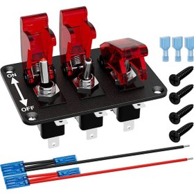 تصویر کلید دوحالته چراغدار پنلی به همراه درپوش 