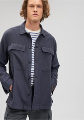 تصویر پیراهن مردانه آبی سرمه ای ماویMavi | 210884 اورجینال 