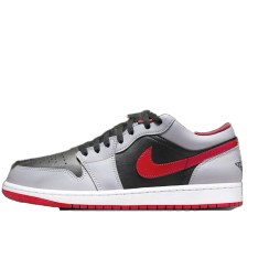 تصویر کتونی جردن 1 لو سمنت گری فایر رد Jordan 1 Low Cement Grey Fire Red 