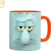 تصویر ماگ طرح اختاپوس دسته رنگی کد 9148 