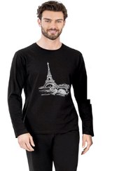 تصویر ست پیژامه مردانه فاق نرمال آستین بلند طرح دار | پیر کاردین Pierre Cardin PCE6064 