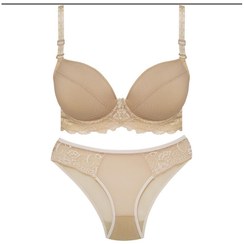 تصویر ست شورت و سوتین زنانه پانیذ مدل فنردار بند متحرک کاپ اسفنجی کد 4958 