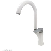 تصویر شیر ظرفشویی نوبل مدل دنیل سفید کروم nobel-faucet-daniel-sink-mixer-white-chrome