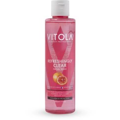 تصویر ژل شست و شوی صورت ویتولا حاوی عصاره گریپ فروت حجم 200 میل vitola refreshingly clear facial wash Contains grapefruit extract 200ml