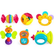تصویر جغجغه دندانگیر رنگارنگ 6 عددی هولی تویز Hola Toys مدل 939A 