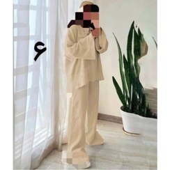 تصویر ست دو تیکه مانتوشومیزی یقه دار و شلوار چاکدار سایز ۳۸ تا ۴۴ 