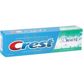 تصویر خمیر دندان کرست کامپلیت مدل 3D WHITE حجم 100 میل CREST 3D WHITE EXTREME MINT TOOTHPASTE