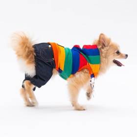 تصویر Pawstar خطوط رنگی Dog Jumpsuit لباس سگ گربه 23919 