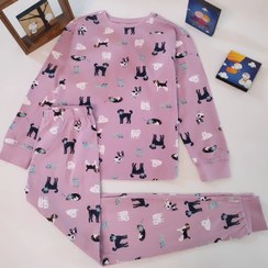 تصویر ست لباس راحتی دخترانه برند anko طرح حیوانات رنگ یاسی صورتی Anko girls pyjama animal printed