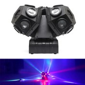 تصویر رقص نور 18 تیکه حرفه ای با لیزر کرونی | CRONY 18PCS 10W LED Moving 3 Head Light With Laser DJ laser stage lighting 