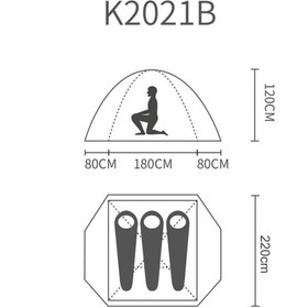 تصویر چادر سه نفره کله گاوی مدل PEKYNEW K-2021 کد B 
