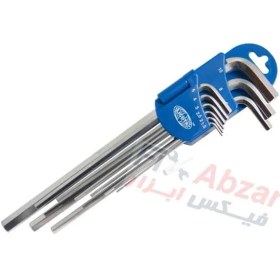 تصویر مجموعه 9 عددی آچار آلن بلند لیکوتا مدل 2HW30091DPM LICOTA 9 PCS EXTRA LONG TYPE HEX KEY WRENCH SET MODEL 2HW30091DPM