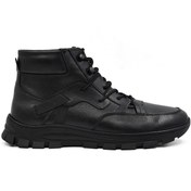 تصویر بوت مردانه چرم تبریز مدل TOP رنگ مشکی 