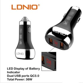 تصویر شارژر فندکی الدینیو مدل C2 به همراه کابل تبدیل microUSB LDNIO C2 Car Charger with microUSB Cable